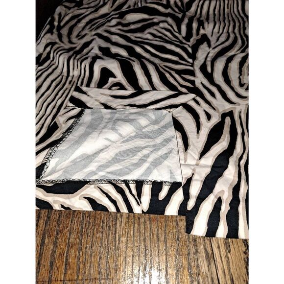 Size 16 Rafaella Tan Cream Black Zebra Animal Striped Midi Skirt Wide Belt Loops - Picture 5 of 5